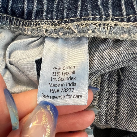 💙 EUC SONOMA Elastic Waist Cargo Blue Jeans | Sz L - Picture 6 of 7
